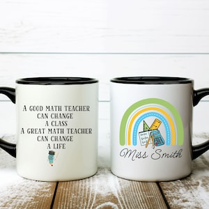 Personalized Math Teacher Mug, Custom Math Teacher Gifts, Teacher Appreciation Gift, Back to School Mug, Maths Teacher gift