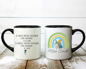 Personalized Math Teacher Mug, Custom Math Teacher Gifts, Teacher Appreciation Gift, Back to School Mug, Maths Teacher gift