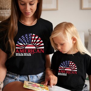 American Mama and Mini Matching Tees, Mommy and Me 4th of July shirts, Fourth of July t-shirts, July 4th shirt, Independence Day shirts
