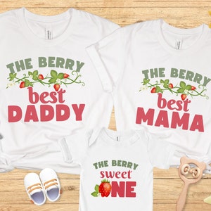 Berry First Birthday Family Matching shirts, 1st Birthday Party, 1st birthday shirt, Strawberry birthday, Sweet One birthday shirt