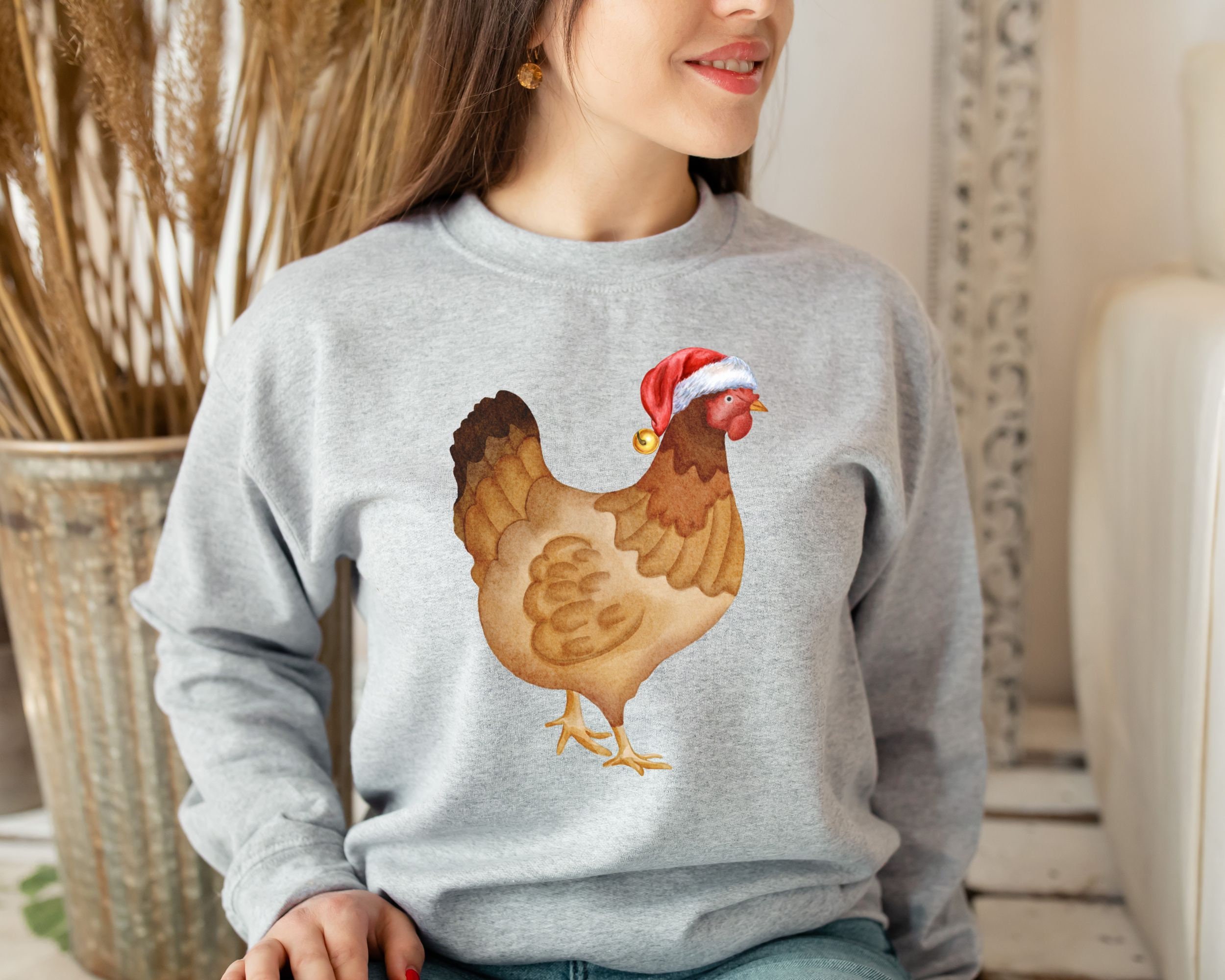 Christmas Chicken Sweatshirt, Funny Christmas Shirt, Ugly