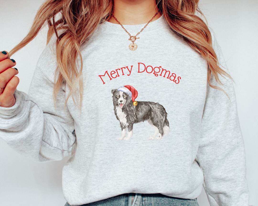 Maglietta Di Natale Divertente Con Border Collie – Per Uomo, Donna E Famiglia – 100% Cotone