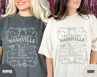 Camisetas de despedida de soltera con temática del último rodeo, despedida de soltera personalizada en Nashville, camisetas para la fiesta nupcial vaquera, despedida de soltera country, despedida de soltera western.