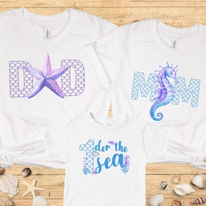 Oneder the sea Birthday Family Matching shirts, First birthday shirt, 1st Birthday Party, Mermaid Birthday t-shirt, Beach birthday shirt