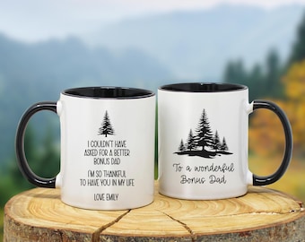 Bonus Dad mug gift, Fathers Day gift from son, Stepfather wedding gift from bride, Stepdad Birthday Gift from daughter, Kids gift for Dad