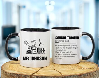 Personalized Science Teacher Mug, Custom Science Teacher Gifts, Teacher Appreciation Gift, Back to School Mug, Science Teacher gift