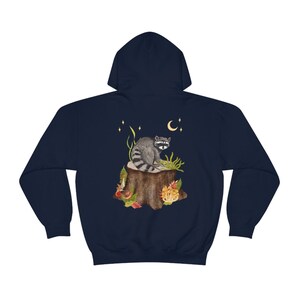 Cottagecore Hoodie, Goblincore Hoodie, Raccoon Hoodie, Goblincore Clothing Mushroom Hoodie Fairycore Racoon Gifts Oversized Hoodie Aesthetic image 9