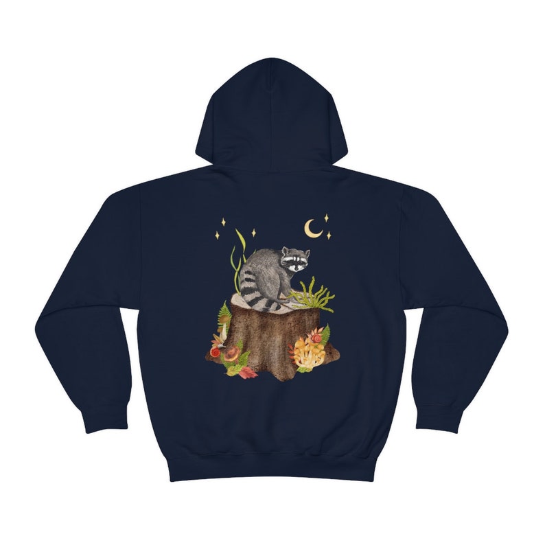 Cottagecore Hoodie, Goblincore Hoodie, Raccoon Hoodie, Goblincore Clothing Mushroom Hoodie Fairycore Racoon Gifts Oversized Hoodie Aesthetic image 9