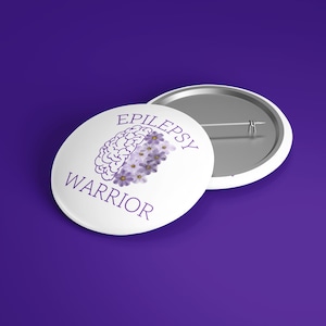 Epilepsy pin, Epilepsy Awareness badge, Epilepsy Warrior pin, Purple Awareness pin, Epilepsy badge, Epilepsy Gift