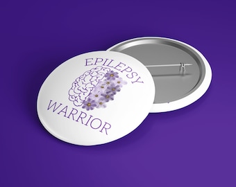 Epilepsy pin, Epilepsy Awareness badge, Epilepsy Warrior pin, Purple Awareness pin, Epilepsy badge, Epilepsy Gift