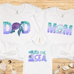 Oneder the sea Birthday Family Matching shirts, First birthday shirt, 1st Birthday Party, Mermaid Birthday t-shirt, Beach birthday shirt
