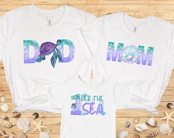 Oneder the sea Birthday Family Matching shirts, First birthday shirt, 1st Birthday Party, Mermaid Birthday t-shirt, Beach birthday shirt