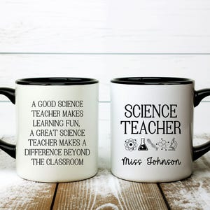 Personalized Science Teacher Mug, Custom Science Teacher Gifts, Teacher Appreciation Gift, Back to School Mug, Science Teacher gift