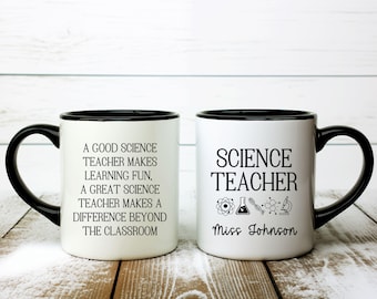 Personalized Science Teacher Mug, Custom Science Teacher Gifts, Teacher Appreciation Gift, Back to School Mug, Science Teacher gift