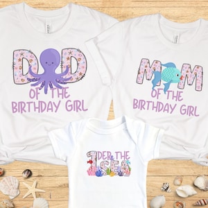 Oneder the sea Birthday Family Matching shirts, First birthday shirt, 1st Birthday Party, Mermaid Birthday t-shirt, Beach birthday shirt