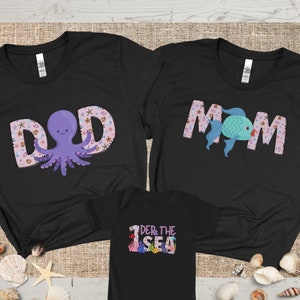 Oneder the sea Birthday Family Matching shirts, First birthday shirt, 1st Birthday Party, Mermaid Birthday t-shirt, Beach birthday shirt