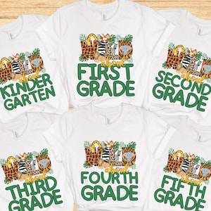 Wild über Lehr-T-Shirt, Lehrer-T-Shirts, kundenspezifische Safari-Schul-T-Shirts, personalisierte Jungle-Grade-Lehrer-Gruppen-T-Shirts, Zoo-Reise-T-Shirts