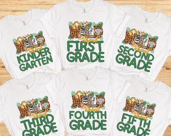 Wild about teaching shirt, Teacher shirts, Custom Safari School Shirts, Personalized Jungle grade teacher group shirts, zoo trip shirts