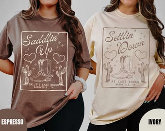 Camisetas de despedida de soltera con temática del último rodeo, despedida de soltera personalizada en Nashville, camisetas para la fiesta nupcial vaquera, despedida de soltera country, despedida de soltera western.