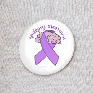 Epilepsy pin, Epilepsy Awareness badge, Epilepsy Warrior pin, Purple Awareness pin, Epilepsy badge, Epilepsy Gift