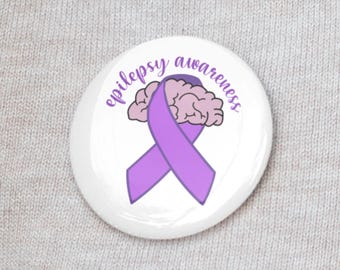 Epilepsy pin, Epilepsy Awareness badge, Epilepsy Warrior pin, Purple Awareness pin, Epilepsy badge, Epilepsy Gift
