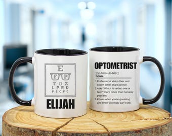 Custom Optometrist Mug, Doctor of Optometry Graduation Gift, Coworker Gift for Optometrists or Eye Specialists, Eye Doctor gift