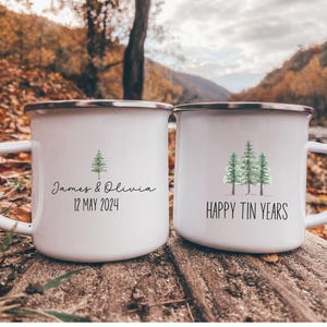 Tin Year Anniversary Mug, Tin Anniversary Gift for husband, Custom 10 Year gift for wife,  Personalized 10th Wedding Anniversary Gift
