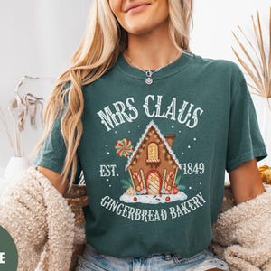 Chemise pain d'épice couleurs confort, t-shirt maison en pain d'épice, chemise de Noël pour maman, cadeau pour grand-mère, cadeau petite amie, bonhomme en pain d'épice
