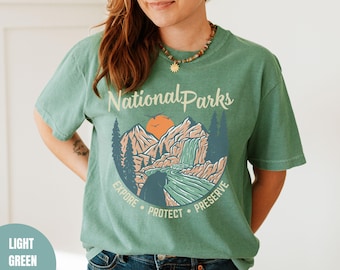Vintage National Park Shirt, Comfort Colors National Park Lovers Shirt, Hiking Shirt, National Park Gift for Traveler, Camping t-shirt