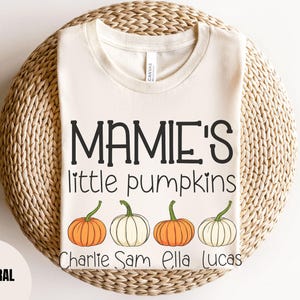 Personalized Mamie Fall Shirt, Mamie Halloween Shirt, Mamie Thanksgiving tshirt, Custom Mamie Gifts, Mamie little pumpkins t-shirt