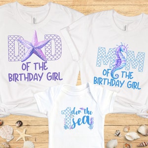 Oneder the sea Birthday Family Matching shirts, First birthday shirt, 1st Birthday Party, Mermaid Birthday t-shirt, Beach birthday shirt