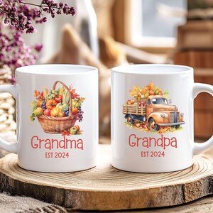 Personalised Grandma Grandpa Mug Set, Custom New Grandparent Gifts, pregnancy announcement, New Grandma gift, New Grandpa gift, baby reveal