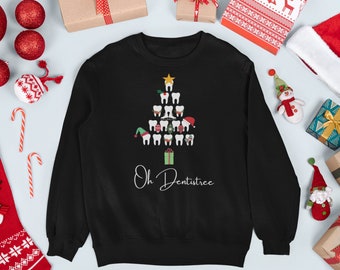 Pullover Weihnachten, Zahnarzt Geschenk, Zahnarzthelfer Pullover, ZahnmedizinStudent, hässlicher Weihnachtspullover