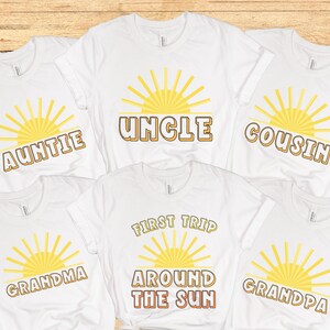 First Trip Around The Sun Birthday Shirt, Matching Family Shirts, First birthday party, 1st Birthday, Sunshine Birthday, mommy and me shirts