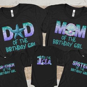 Oneder the sea Birthday Family Matching shirts, First birthday shirt, 1st Birthday Party, Mermaid Birthday t-shirt, Beach birthday shirt