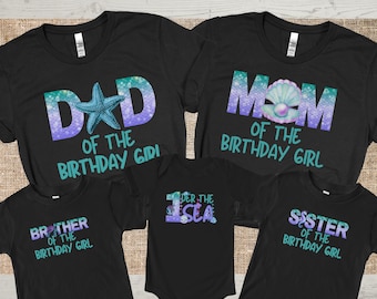 Oneder the sea födelsedag familj matchande t-shirts, första födelsedagströja, första födelsedagsfest, sjöjungfru födelsedagströja, strandfödelsedagströja