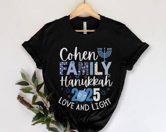 Magliette personalizzate per la famiglia per Hanukkah, maglietta ebraica, maglietta coordinata per Hanukkah, festa ebraica di Hanukkah, magliette personalizzate per gruppi di Hanukkah