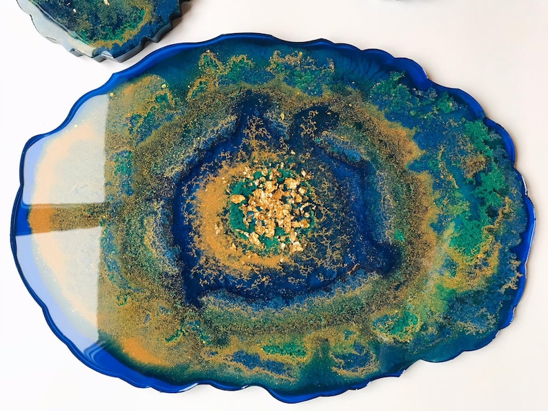 Resin Table Tray- Woodland Creek - Handmade Table Tray