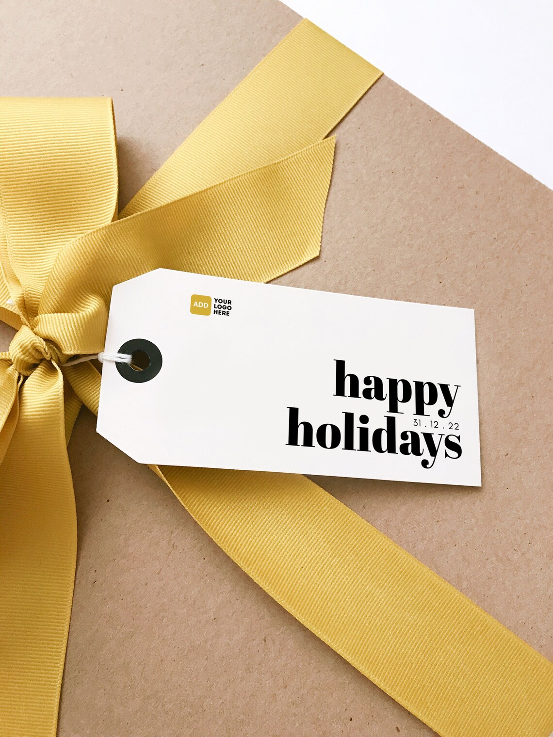 Printable Holiday Corporate Gift Tag Template | Editable Tag With