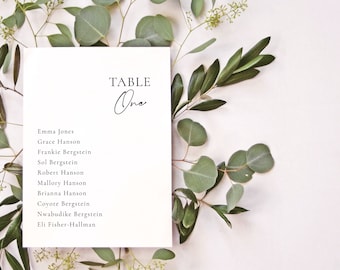 Moderne bruiloft zitplaatsen grafiek | Minimalistische bruiloft tafel zitplaatsen | Elegante bruiloft zitplaatsen | Bewerkbare sjabloon