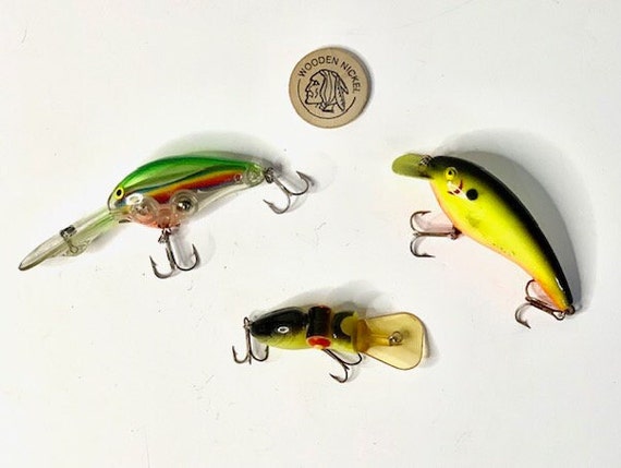 Fishing Lure Lot triple Threat of 1970's Diving Fishing Lures Sportsman Bait  Tackle Gift for Fisherman 