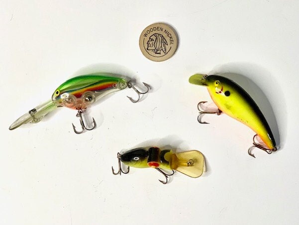 Lot De 8 Anciens Appâts De Pêche Bill Norman Prizm, Vintage, Pour Poissons D'eau Douce