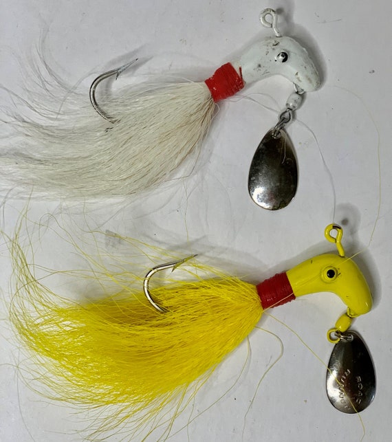 Vintage Fishing Lure Lot of 2bait and Tackle Blakemore Marabou Road Runner  Jig Heads With Under Spinners Gift for Him 