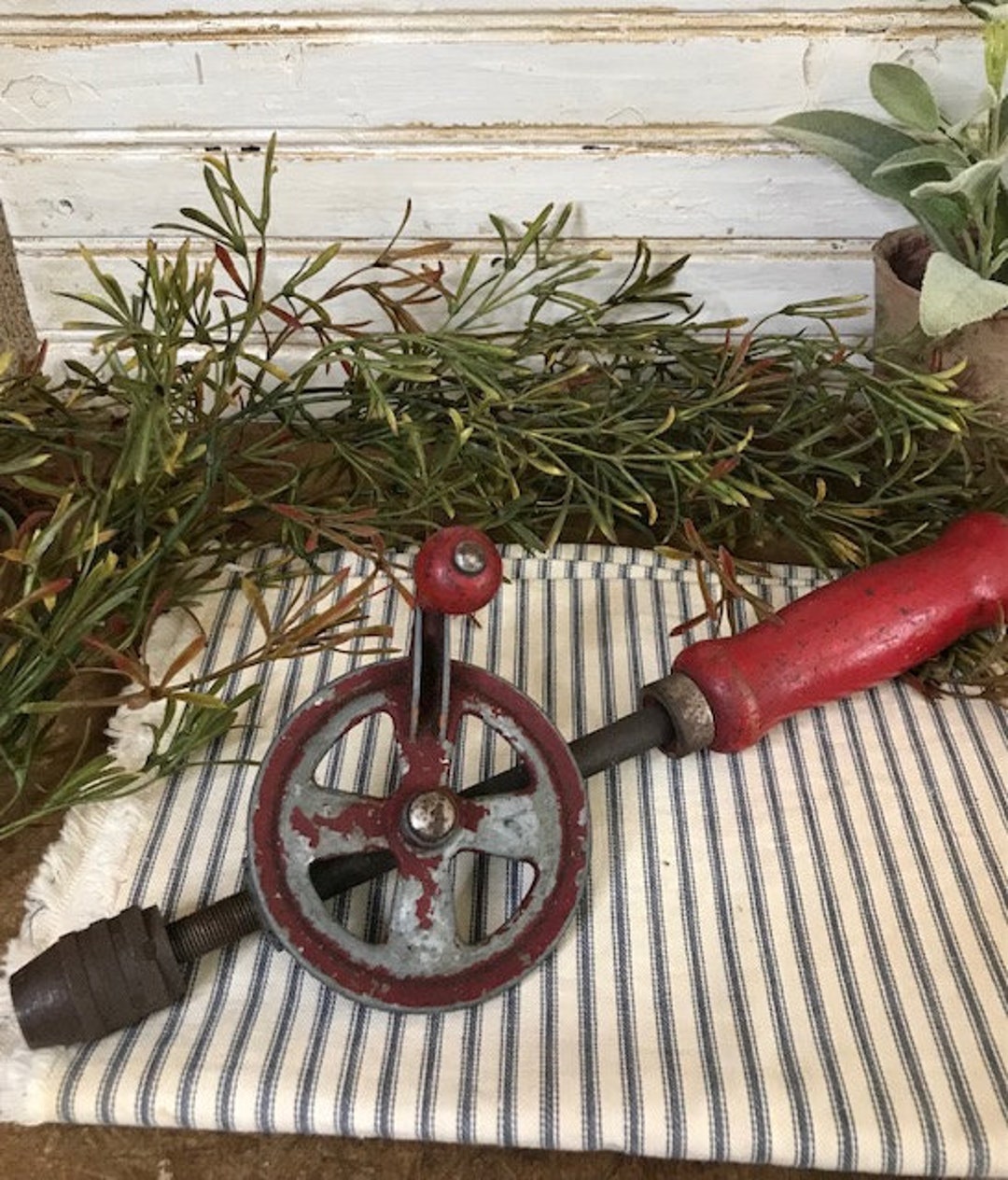 Vintage Hand Drill Tool; Mixer Egg Beater; Primitive Red Home Decor - Etsy