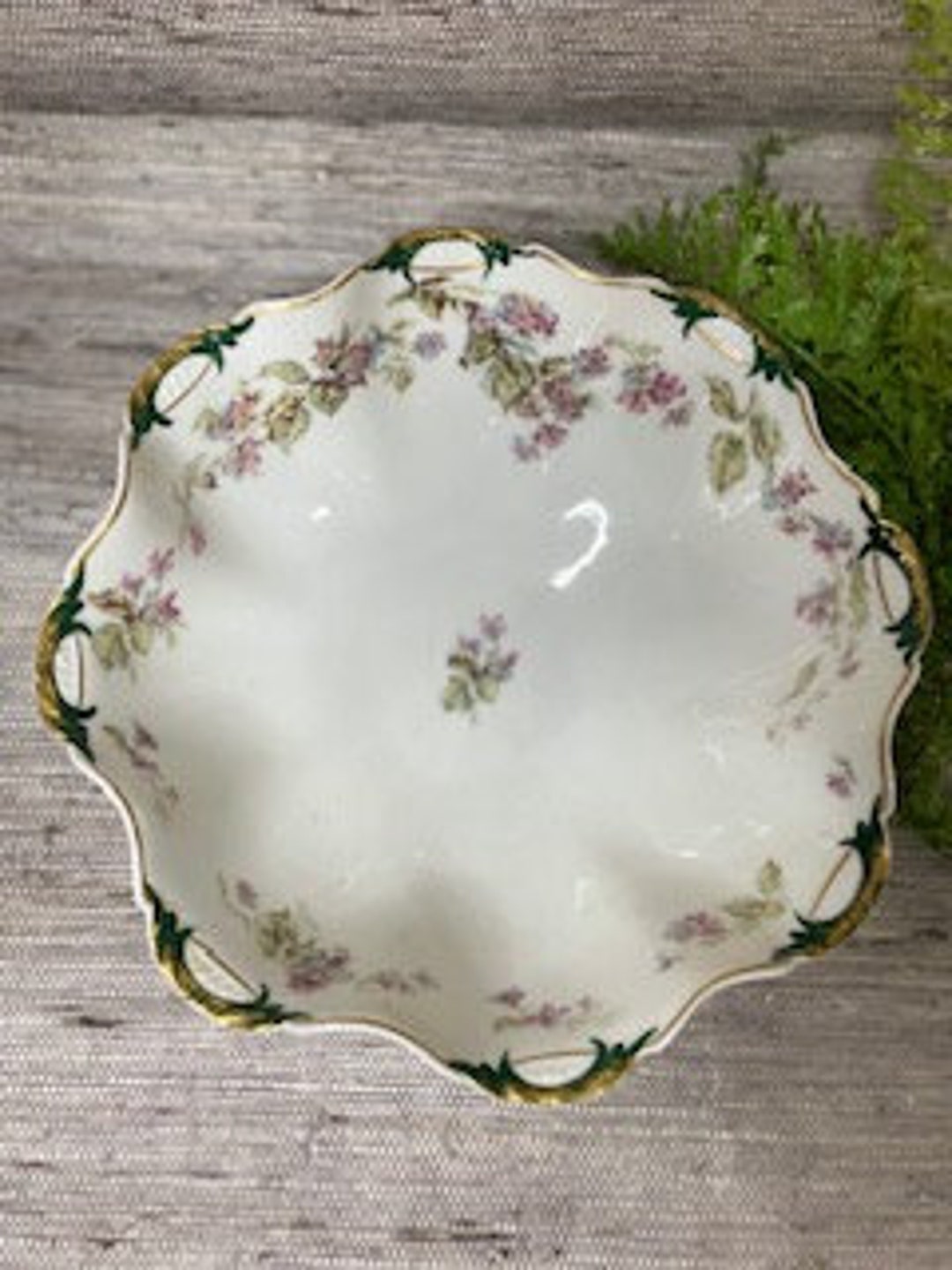 Antique Haviland Limoges Bowl Scalloped Edges and Footed Bowl Etsy