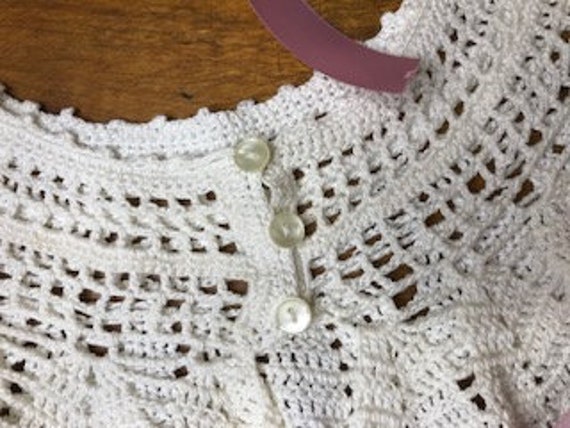 Hand Made White Crocheted Lace Collar; Vintage Ap… - image 5