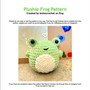 PATTERN ONLY crochet frog plushie