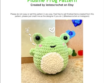 PATTERN ONLY crochet frog plushie