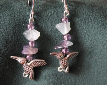 Delicate hummingbird earrings.