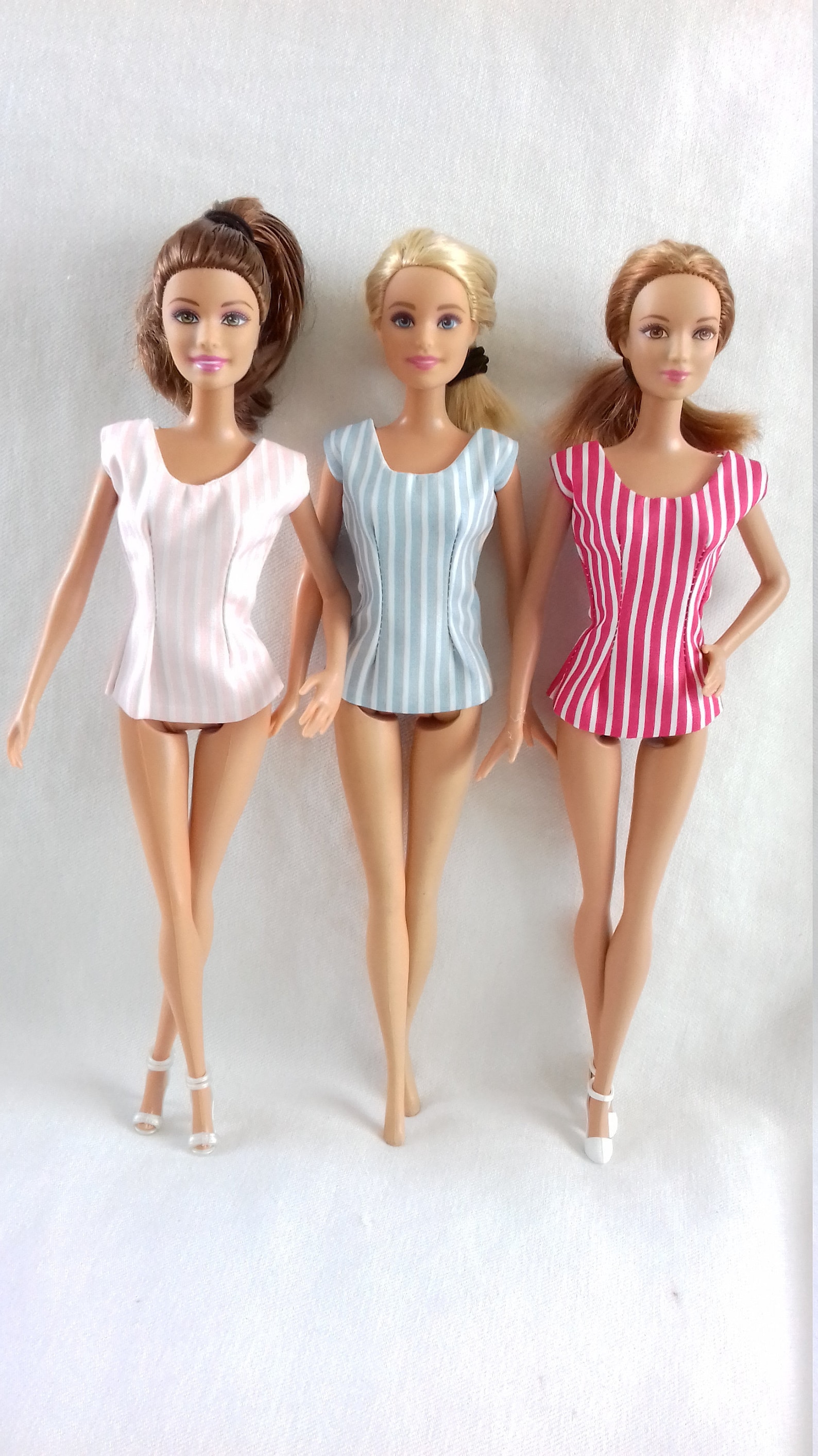 Lote de 3 blusas para muñeca Barbie con rayas azul cielo / | Etsy